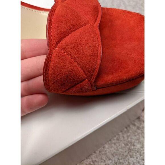 Vince Camuto Womens High Heeled Open Toe Scalloped Strap Red Sandals Size 7.5 - Picture 3 of 9